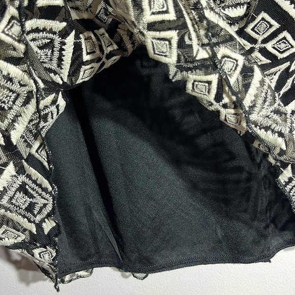 Modern Attraction Aline Midi Skirt Size Small Diamond Pattern Black/Ivory NWT - Picture 6 of 6